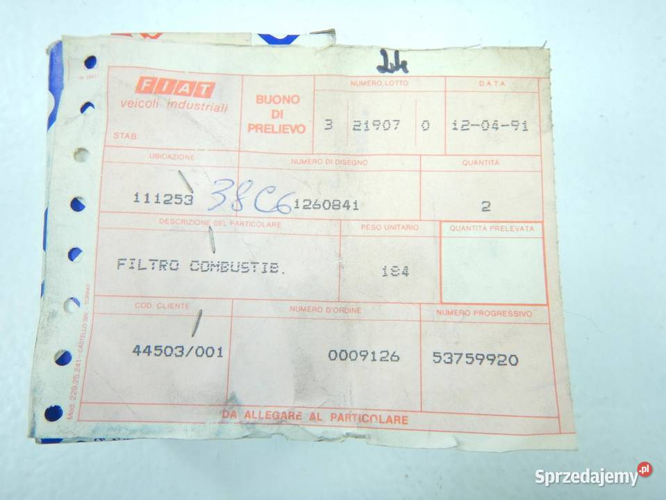 FILTR PALIWA IVECO SCANIA CLASS ORYGINAŁ ASO osobowe