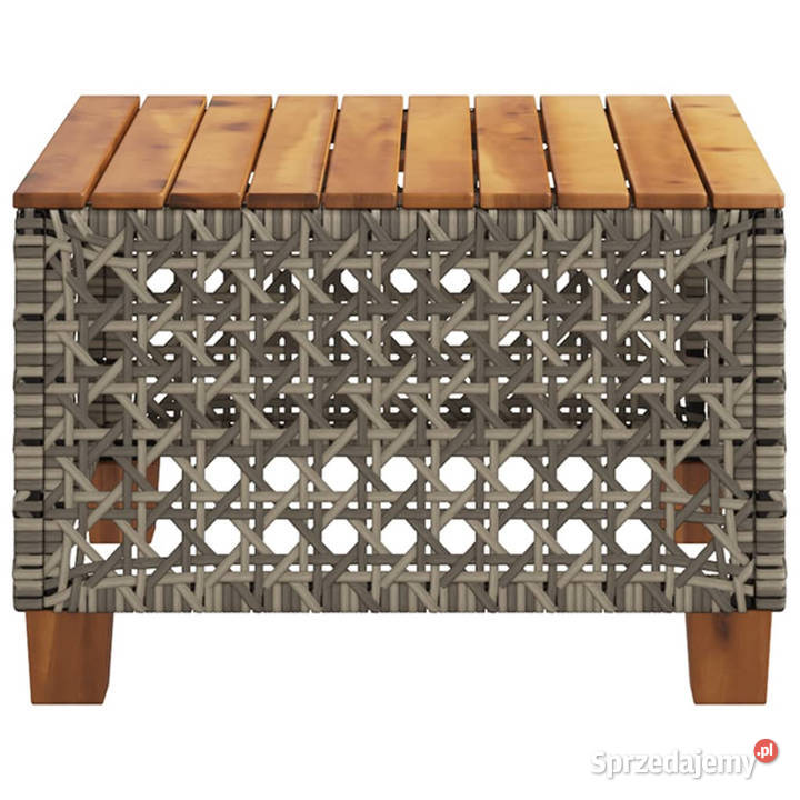 Stolik ogrodowy szary 55x55x36 rattan PE i Warszawa