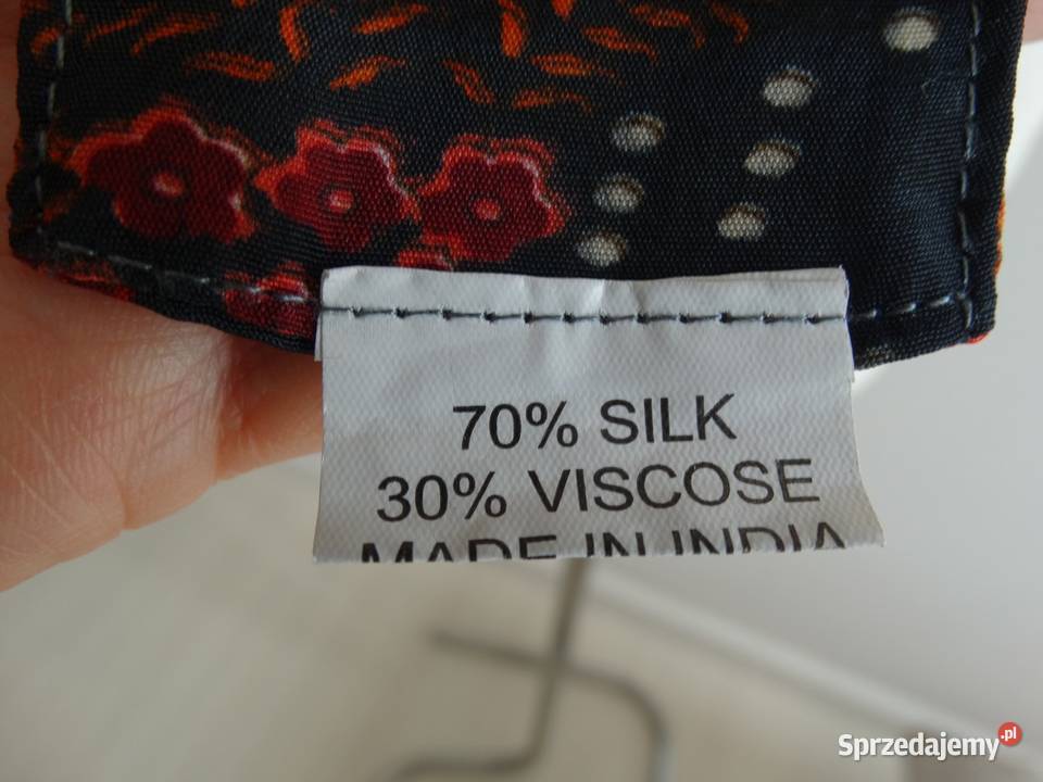 Bluzka Crop Top Jedwabna 70 Jedwab Wiskoza Wzór