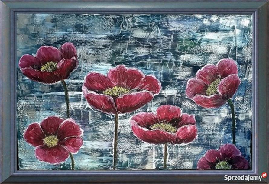 Obraz abstrakcja Maczki wielokolorowy Lublin