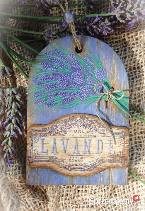 Lawenda drewniana rustykalna ręcznie malowana lubelskie