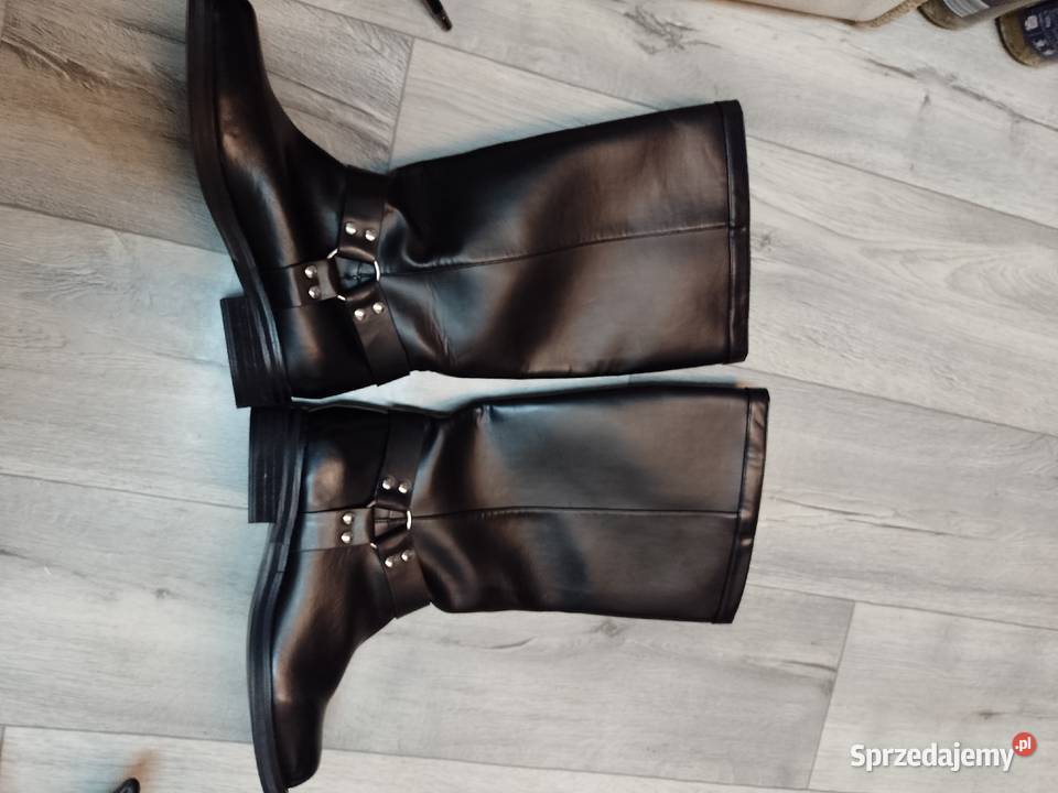 42 Public Desire Czarne Kozaki oficerki skóra ekologiczna Moda i Styl małopolskie