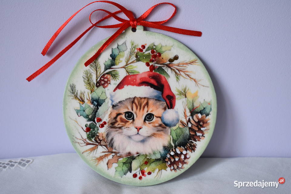 Świąteczna zawieszka decoupage dekoracja prezent wielokolorowy