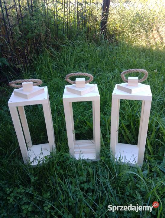 Lampion drewniany szlifowany ozdoba dekoracja