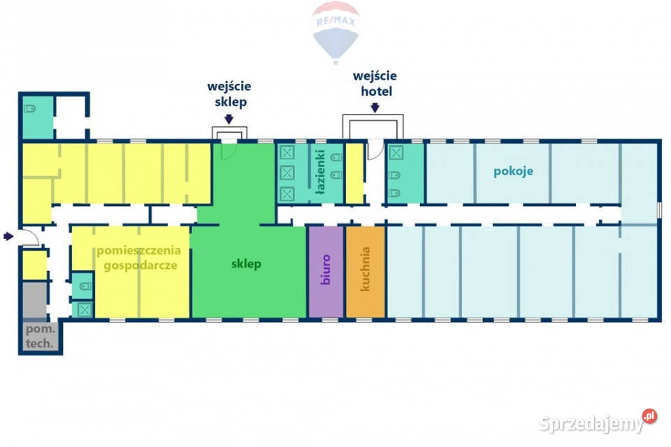 Hotel pracowniczy i sklep Guzów gm Wiskitki 1884zł/m2 mazowieckie