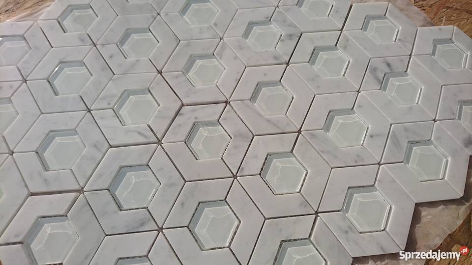 Mozaika FLOWER Bianco Carrara Crystall Glass dolnośląskie Piława Górna