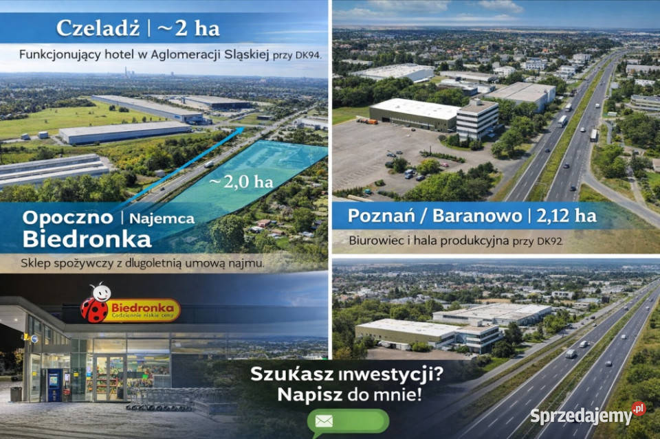 Portfel 3 nieruchomości inwestycyjnych hotel wielkopolskie Poznań sprzedam