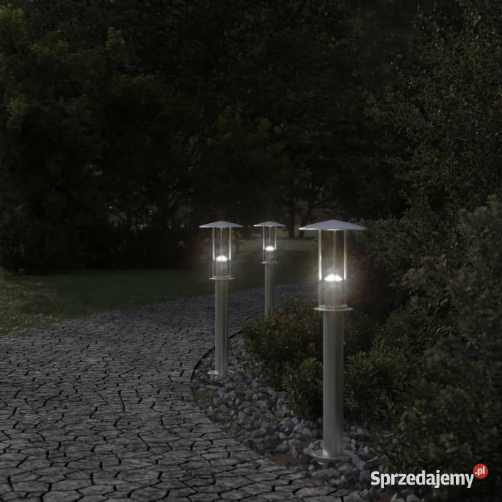 Lampa ogrodowa na słupku srebrna 60 stal mazowieckie Warszawa