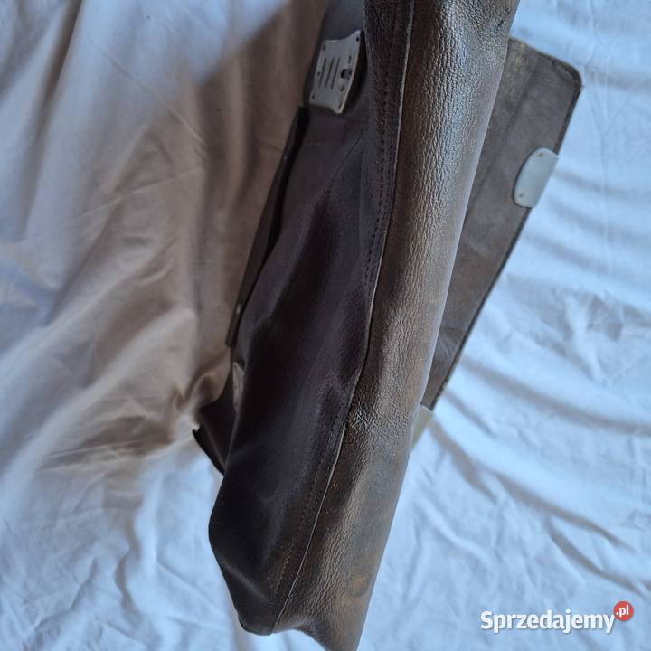 Stara teczka skórzana vintage prl Brzesko