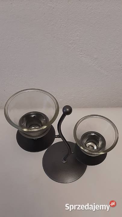 Świeczniki szklane dekoracyjne ozdobne wysokość sprzedam