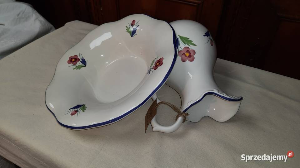 komplet łazienkowy dzban i misa ceramika z