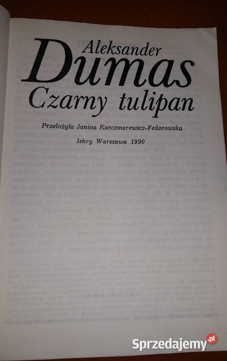 Czarny Tulipan Aleksander Dumas Łódź sprzedam