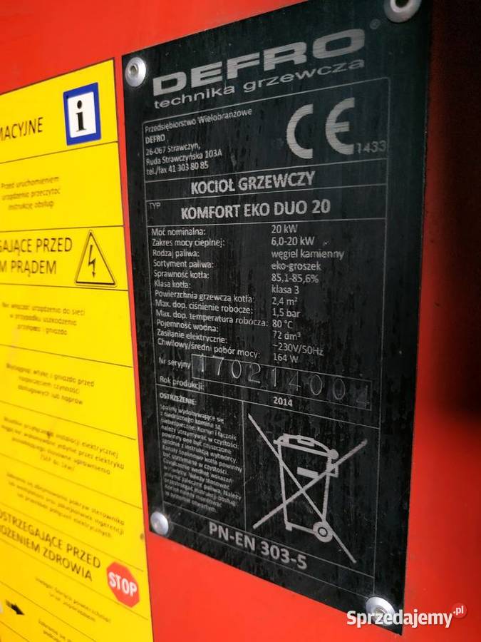 Piec Defro Eko DUO 20 KW Wieluń