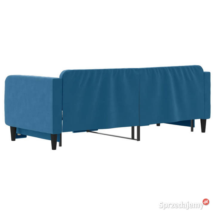 Sofa rozsuwana niebieska aksamit 80x200 mazowieckie Warszawa