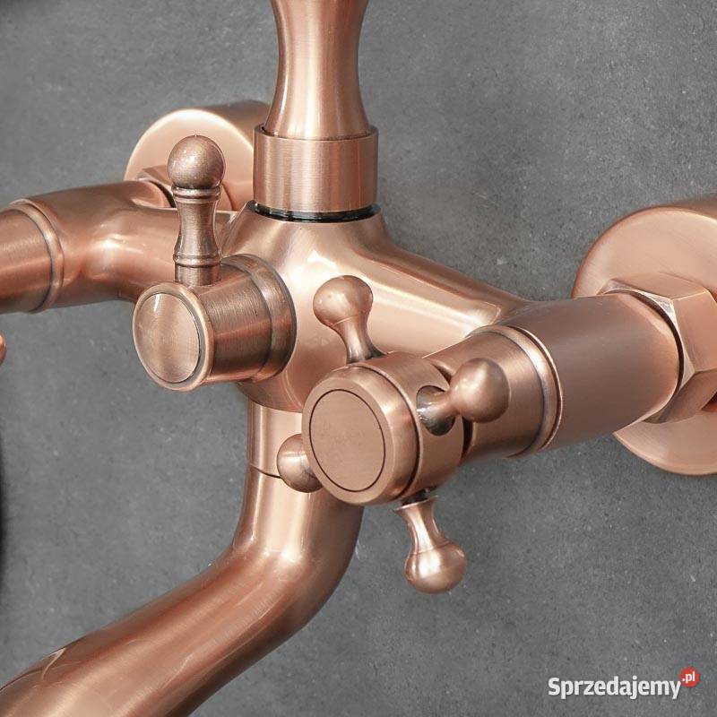 Bateria wannowa ścienna różowe złoto COPPER 1 Chmielnik