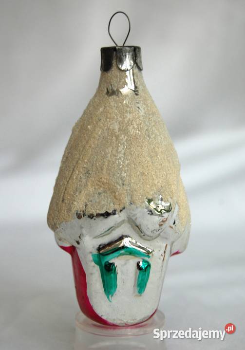 Stara bombka szklana ręcznie malowana domek 9 Lublin