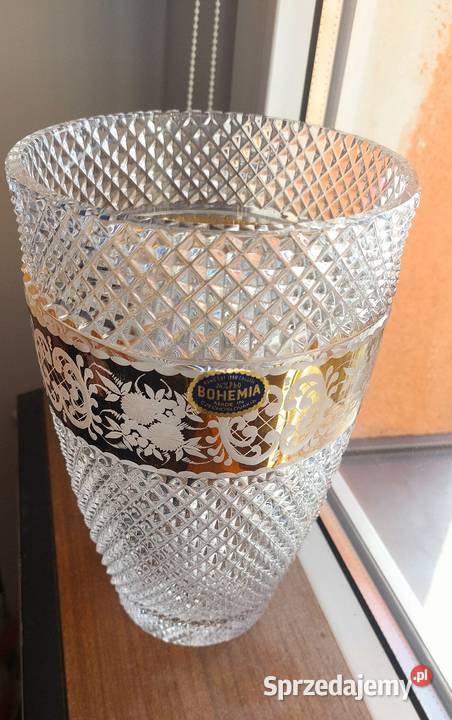 Piękny wazon kryształowy Bohemia