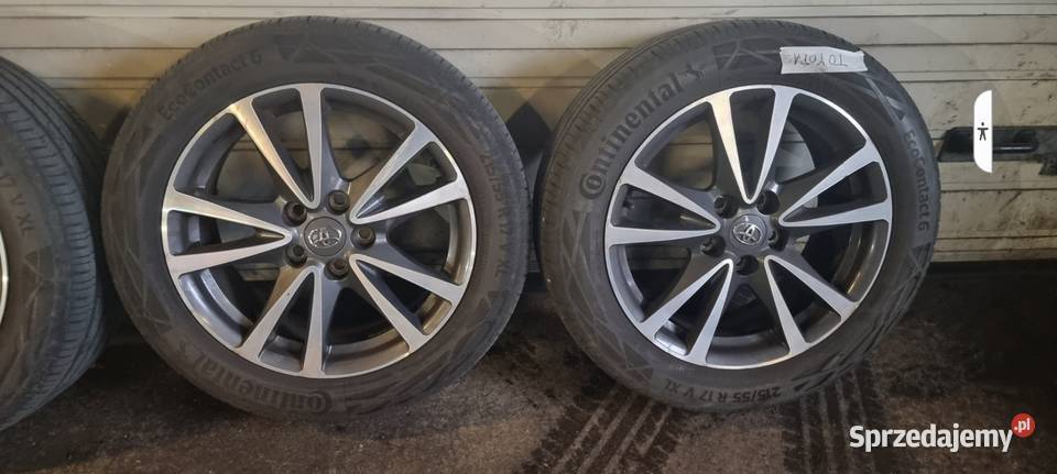 Alufelgi Toyota 5x1143 opony letnie Continental Trzebiatów sprzedam