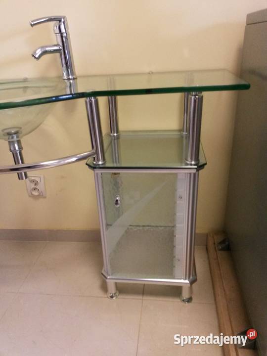 Szklana umywalka 6330 z baterią i szafką z łódzkie Łódź sprzedam