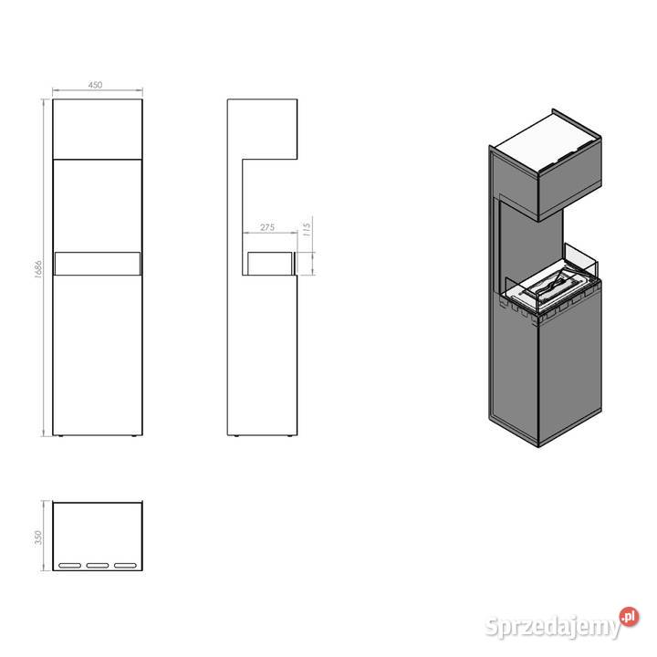 SAHIL biokominek wolnostojący Nowoczesny design wielkopolskie Poznań