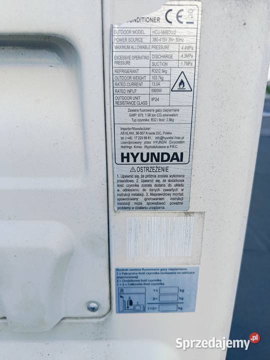 Klimatyzator HYUNDAI 14kW z agregatem Gniezno