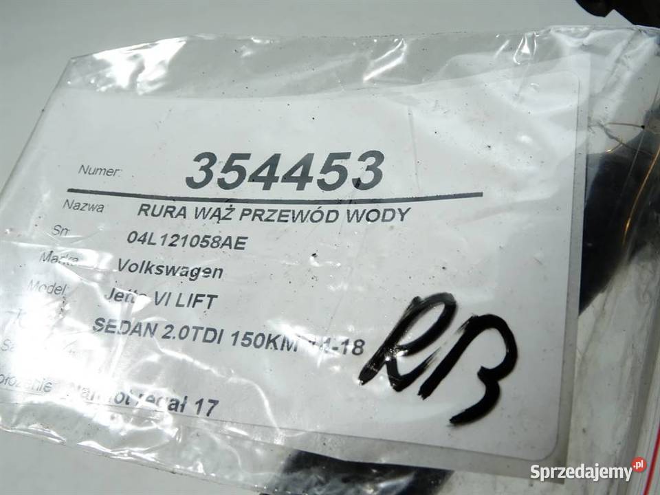 RURA WĄŻ PRZEWÓD WODY VW JETTA IV 04L121058AE 20 osobowe
