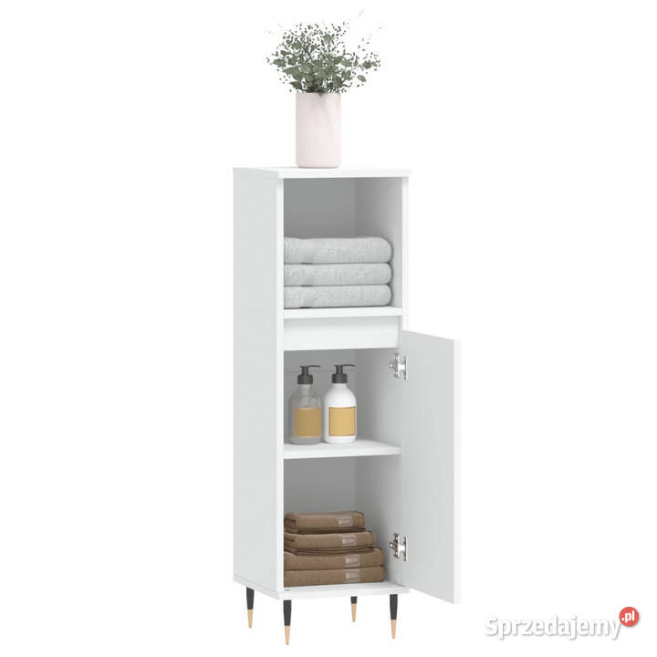 Szafka łazienkowa biała 30x30x100 materiał