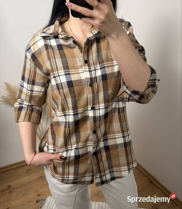 Bawełniana koszula w kratę damska w odcieniach Ostrzeszów sprzedam