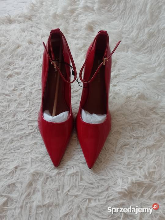 40 River Island Czerwone czółenka szpilki z Kraków