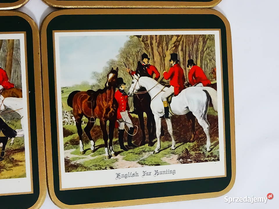 Zestaw 6 podkładek English Fox Hunting korek Biłgoraj