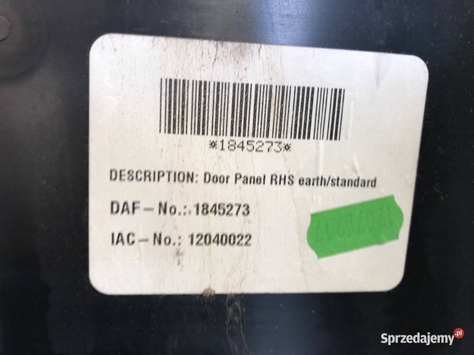 BOCZEK DRZWI PRAWY PRZÓD DAF XF 1845273 Ciągnik