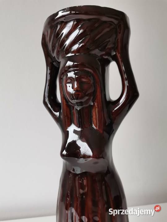 Stara figurka wazon Kobieta z Koszem ceramika Antyki, Sztuka, Kolekcje Katowice sprzedam