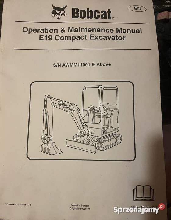 Instrukcja obsługi i konserwacji BOBCAT koparka Biczyce Górne