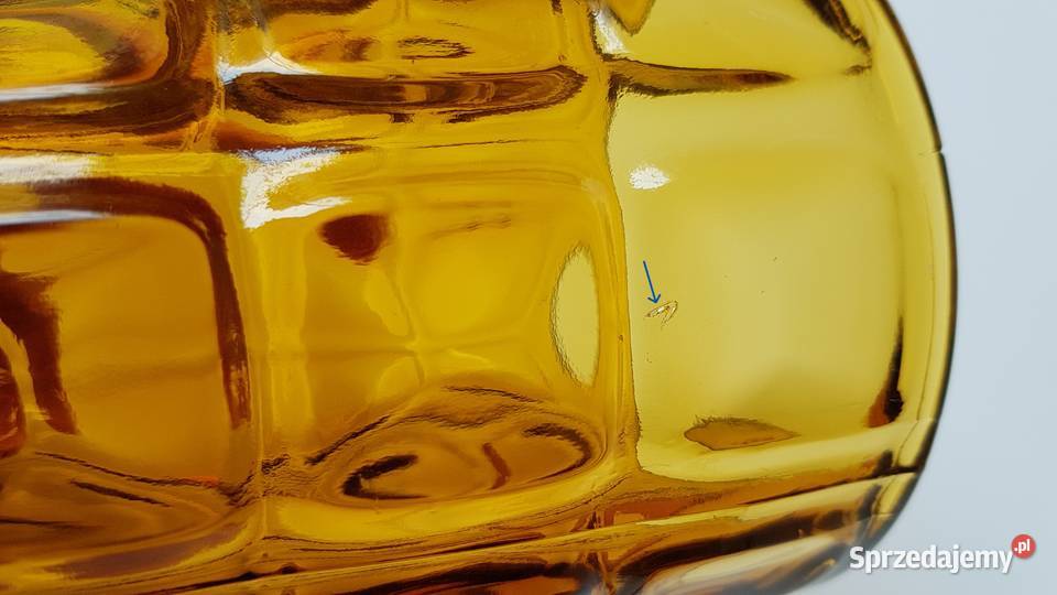 Wazon KOPERTY Ząbkowice kolorowe szkło PRL Dąbrowa Górnicza