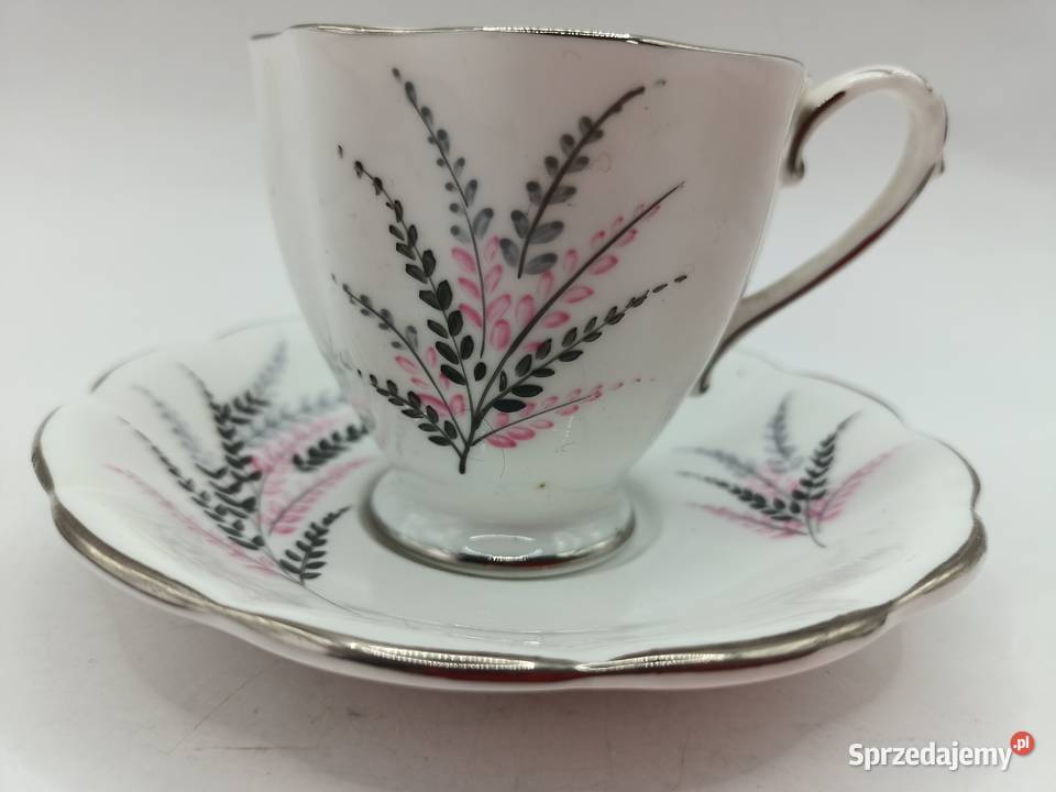 FILIŻANKA duo England porcelana biała Royal Zamość