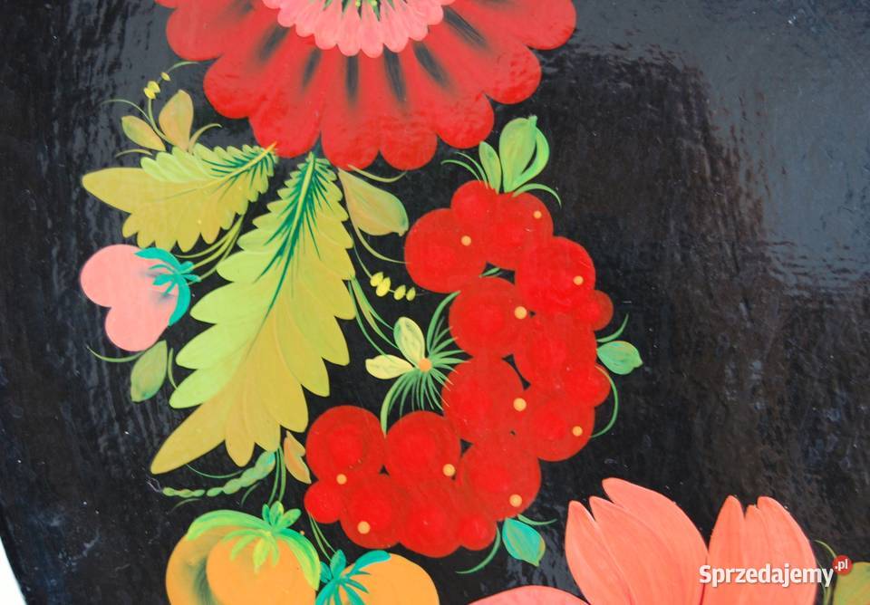 Drewniany malowany talerz do powieszenia Lublin