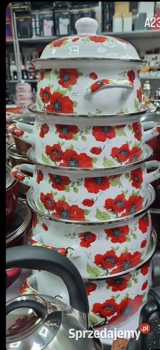 Zestaw garnków w maki Warszawa sprzedam