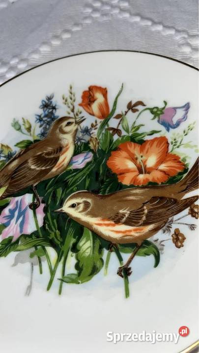 Talerzyk do powieszenia Z ptaszkami Kwiaty Porcelana i szkło Gdańsk sprzedam