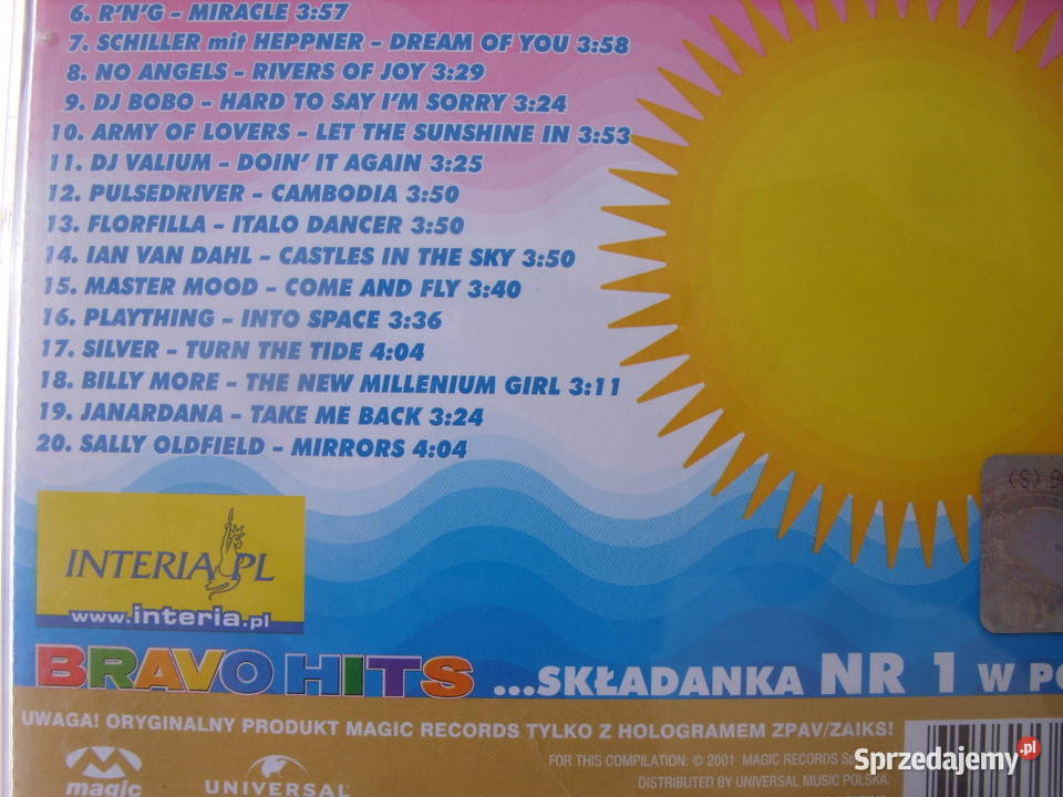 sklad cd BRAVO HITS LATO 2001 Wołów