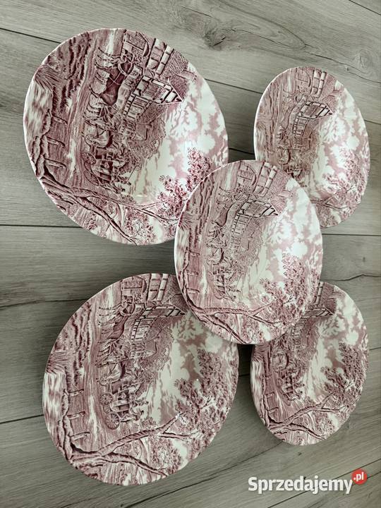 Royal wzór konie czerwone talerze głębokie Porcelana i szkło Gorlice sprzedam