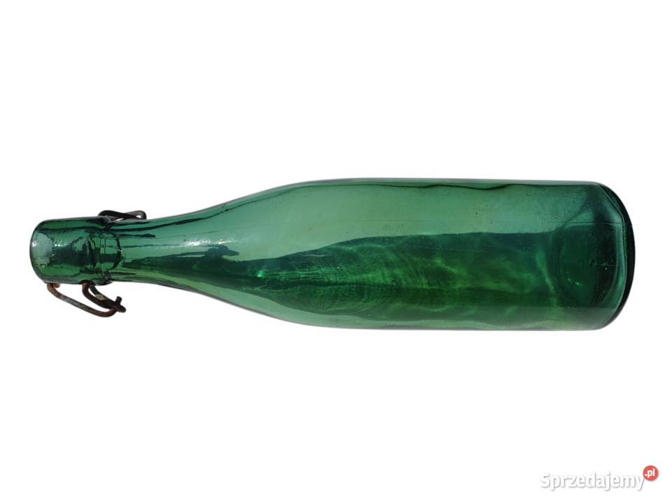 Stara szklana butelka z porcelanowym korkiem śląskie