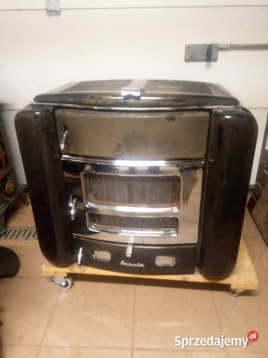 Piec z fajerkami Kominek zeliwny 1959 Vintage