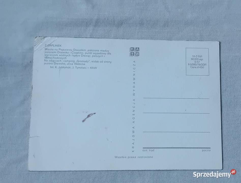 Pocztówka Czaplinek KAW 1978 r Pocztówki i karty telefoniczne Koźminek