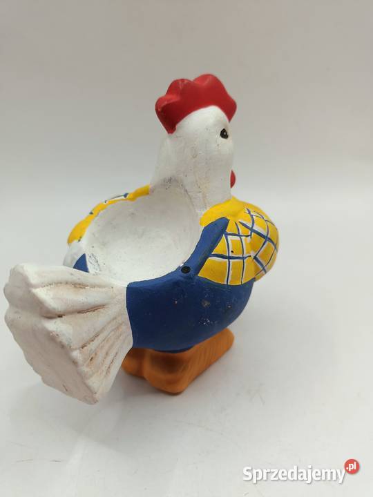 Figurka ceramika kogut w ubraniu pojemnik Zamość