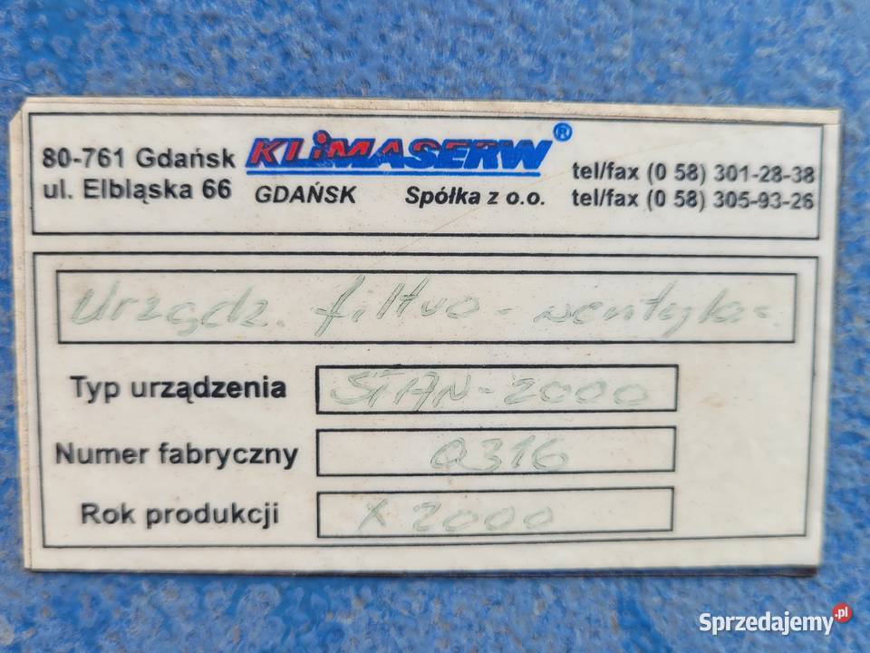 Odciąg spawalniczy STAN 2000 pomorskie Orle