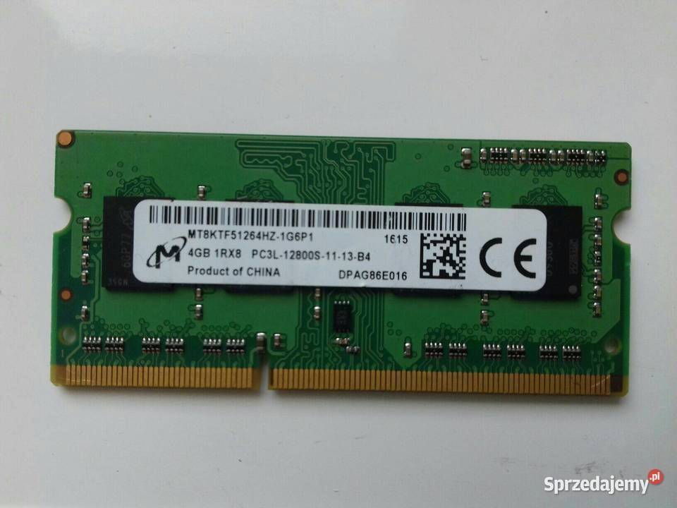 Micron DDR3 4GB PC3L12800S SODIMM 135V 1600MHz Micron Technology