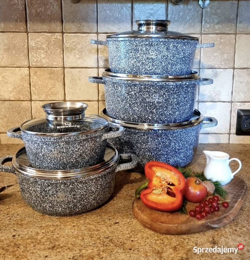 249 Garnki marmurkowe szare czarno KLONBERG Zabrze