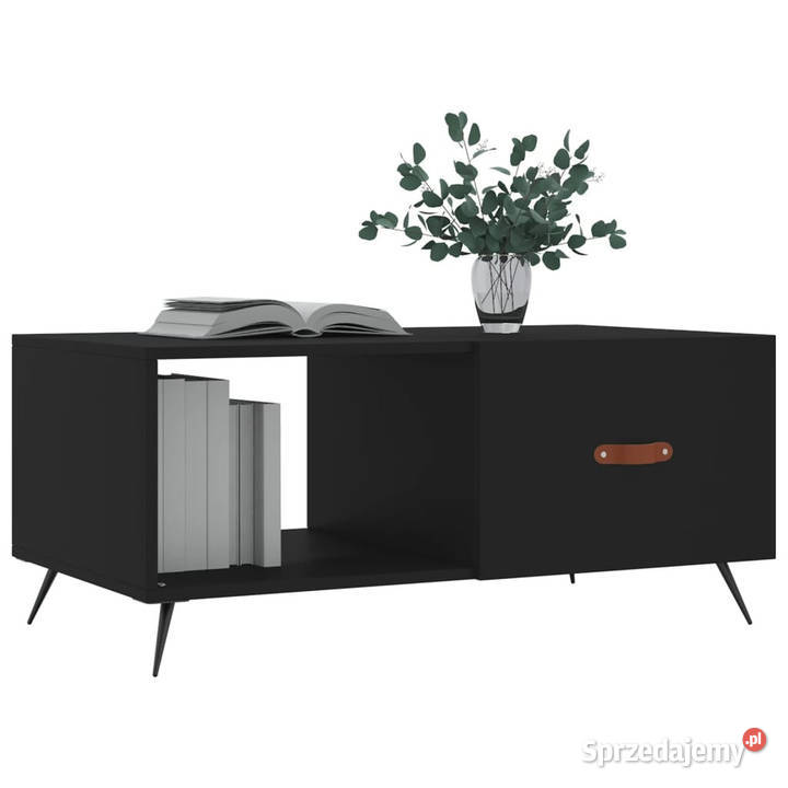 Stolik kawowy czarny 90x50x40 materiał Warszawa