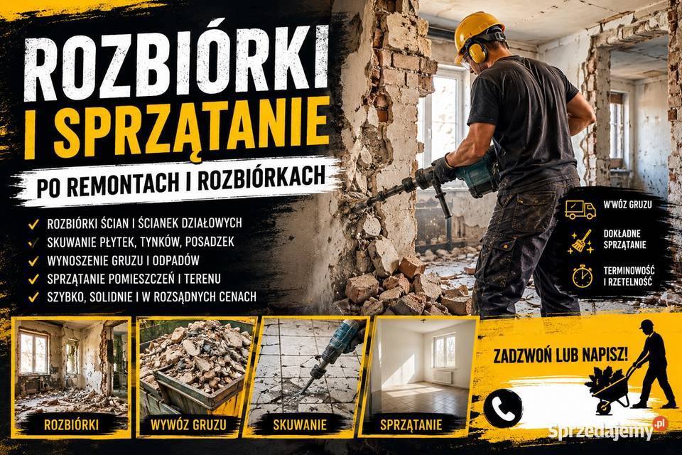 Prace porządkowe rozbiórki Ostrowiec Świętokrzyski