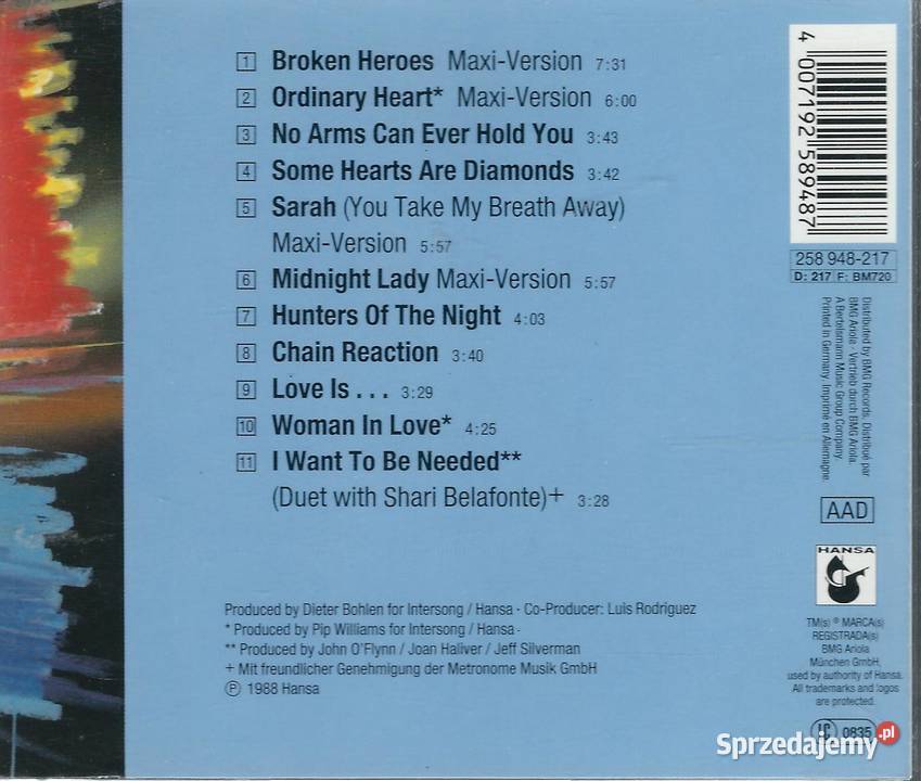 CD Chris Norman Hits From The Heart 1988 Hansa Brwinów